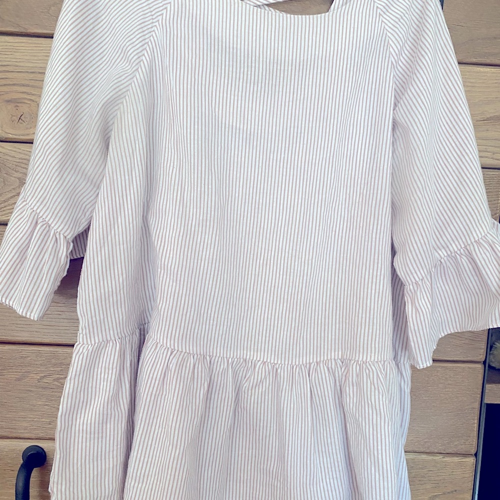 Pretty top from Wishlist, white with dusty rose stripes, pretty cross over back.